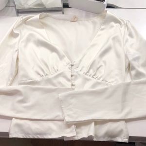 White silk top